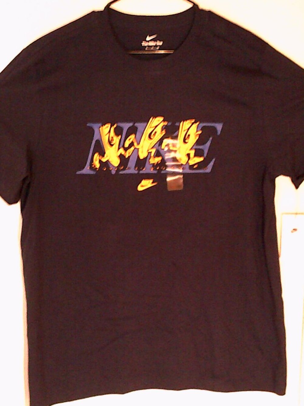 NEW NIKE SPORTSWEAR "Cortez Running Tee" MEN'S NAVY YELLOW T-SHIRT XL IM3809-451